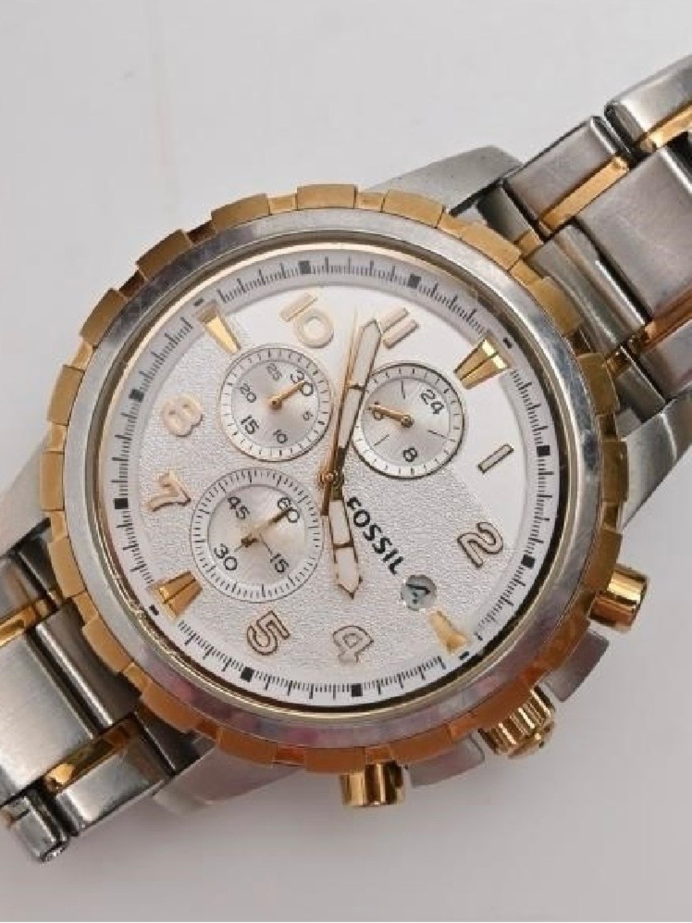 Fossil Two-Tone Men's Chronograph Watch - Silver & Gold